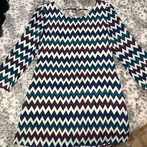 Speechless Multicolor Chevron Dress